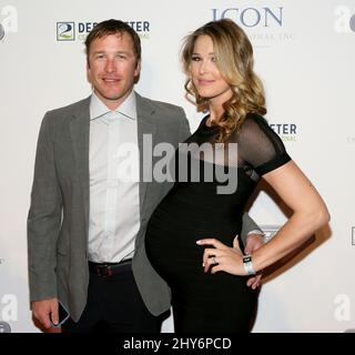 Bode Miller, Morgan Beck-Miller che partecipa al Derek Jeter Celebrity Invitational a beneficio della Fondazione Turn 2, aria Resort & Casino a Las Vegas, USA. Foto Stock