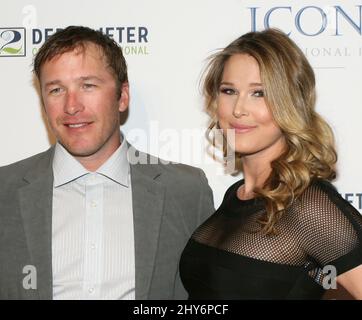 Bode Miller, Morgan Beck-Miller che partecipa al Derek Jeter Celebrity Invitational a beneficio della Fondazione Turn 2, aria Resort & Casino a Las Vegas, USA. Foto Stock