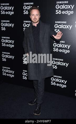 Aaron Paul partecipa al lancio di Samsung Galaxy S6 a Los Angeles Foto Stock