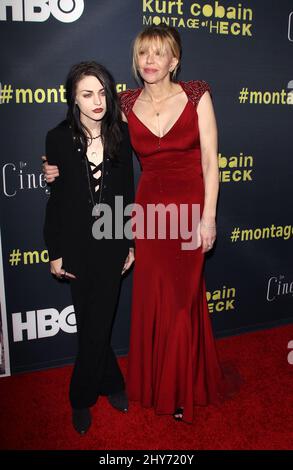 Frances Bean Cobain e Courtney Love partecipano a 'Kurt Cobain: Montage of Heck' HBO Documentary Films Los Angeles Premiere tenuto al Teatro Egizio di Los Angeles, USA. Foto Stock