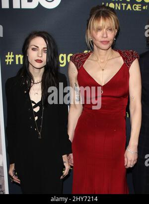 Frances Bean Cobain e Courtney Love partecipano a 'Kurt Cobain: Montage of Heck' HBO Documentary Films Los Angeles Premiere tenuto al Teatro Egizio di Los Angeles, USA. Foto Stock