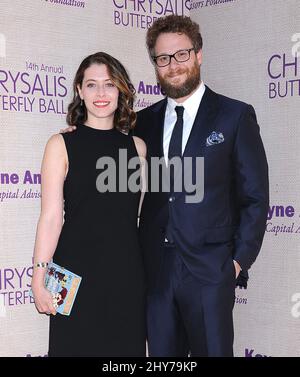 Seth Rogen, Lauren Miller, che partecipa alla annuale Chrysalis Butterfly Ball 14th tenuta in una residenza privata negli Stati della contea di Brentwood Foto Stock