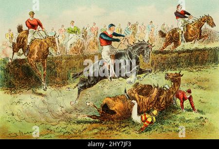 1871 l'Agnello e i cavalli caduti del libro Eroi ed eroine del Gran Nazionale di Finch Mason, un conto completo di ogni razza dalla sua fondazione nel 1839 all'anno presente. Data di pubblicazione 1907 Londra: : The Biographical Press, 12, Henrietta Street, Covent Garden, W.C. Foto Stock