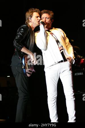 John Taylor, Simon le Bon di Duran Duran durante il giorno 2 della vita è bellissimo Festival a Las Vegas, Nevada. Foto Stock