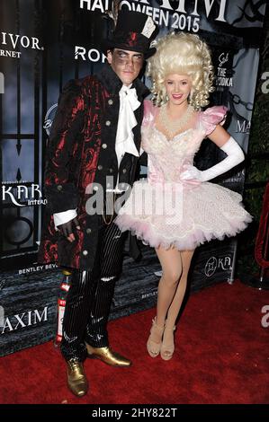 Tom Sandoval, Ariana Madix che partecipa al party di Halloween del 2015 DI MAXIM Magazine tenuto presso una residenza privata Foto Stock