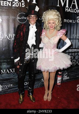 Tom Sandoval, Ariana Madix che partecipa al party di Halloween del 2015 DI MAXIM Magazine tenuto presso una residenza privata Foto Stock