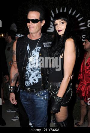 Cindy Crawford, Rande Gerber che partecipa al Casamigos Tequila Halloween Party 2015 Foto Stock