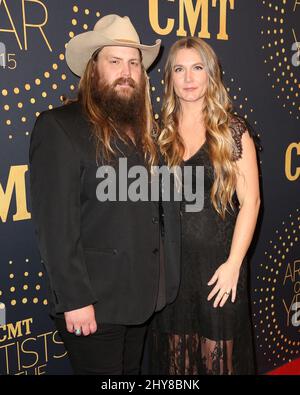 Chris Stapleton e Morgane Stapeleton partecipano al CMT Artists of the Year 2015 tenuto al Schermerhorn Symphony Center Foto Stock