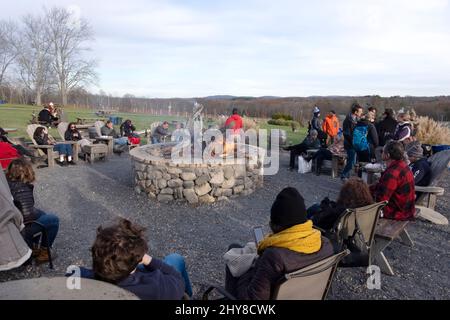 Il caminetto della Robibero Winery a New Paltz, New york Foto Stock