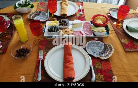 Piccola cena del Ringraziamento a Brooklyn, New York 2021 Foto Stock