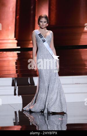 Miss Russia, Vladislava Evtushenko partecipa al Concorso preliminare Miss Universe, Planet Hollywood Resort & Casino Foto Stock