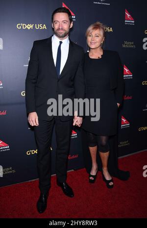 Hugh Jackman & Deborra-Lee Furness partecipa al G'Day USA Los Angeles Gala 2016 Foto Stock