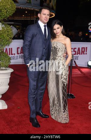 Channing Tatum e la moglie Jenna Dewan che partecipano al 'Hail, Caesar!' World Premiere tenuto al Regency Village Theatre di Los Angeles, California. Foto Stock