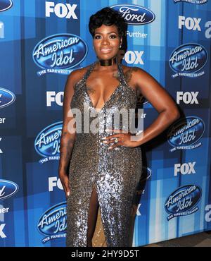 Fantasia Barrino arriva al finale della stagione di addio "American Idol" al Dolby Theatre giovedì 7 aprile 2016 a Los Angeles. Foto Stock