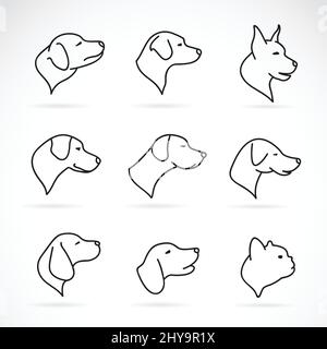 Immagine vettoriale della testa del cane su sfondo bianco. Illustrazione vettoriale a livelli facilmente modificabile. Illustrazione Vettoriale