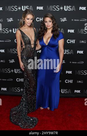 Miss USA 2015, Olivia Jordan, Ashley Graham frequenta la 2016 MISS USA Red Carpet, T-Mobile Arena Foto Stock