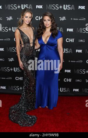 Miss USA 2015, Olivia Jordan, Ashley Graham frequenta la 2016 MISS USA Red Carpet, T-Mobile Arena Foto Stock