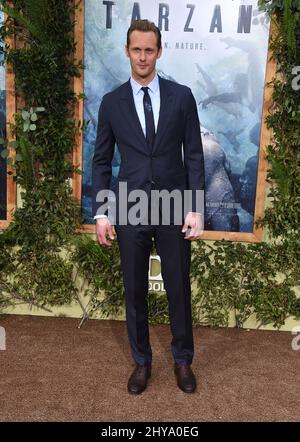 Alexander Skarsgard partecipa alla prima mondiale della leggenda di Tarzan tenutasi al Dolby Theatre di Hollywood, California. Foto Stock