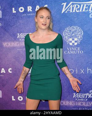 Sophie Turner arriva per l'evento Variety's Power of Young Hollywood a NeueHouse Hollywood martedì 16 agosto 2016 a Los Angeles. Foto Stock