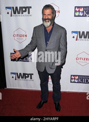 Mel Gibson arriva per il Torneo Mondiale di Poker 'Four Kings & an Ace' a beneficio di Mending Kids International tenuto a Citizen, Beverly Hills, Los Angels, 21st ottobre 2016. Foto Stock