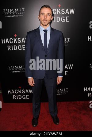 Benedetto Hardie partecipa alla prima di 'Hacksaw Ridge' a Los Angeles Foto Stock