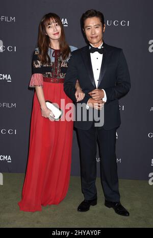 29 ottobre 2016 Los Angeles, CA. Lee Byung-hun and Lee min-jung 2016 LACMA Art + Film Gala in onore di Robert Irwin e Kathryn Bigelow presentato da Gucci a LACMA Foto Stock