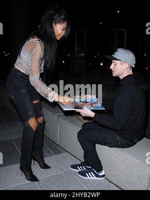 Chanel Iman è visto a NeueHouse Hollywood, Los Angeles. Foto Stock