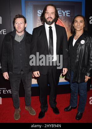 Keir o'Donnell, Angus Sampson e Zahn McClarnon hanno partecipato alla prima serie originale Hulu 'Shut Eye' tenutasi presso i cinema ARCLIGHT Hollywood Foto Stock