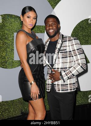 Kevin Hart, Eniko Parrish in arrivo per il GQ Man of the Year Party 2016 tenuto a Chateau Marmont, Los Angeles, dicembre 8th 2016 Foto Stock