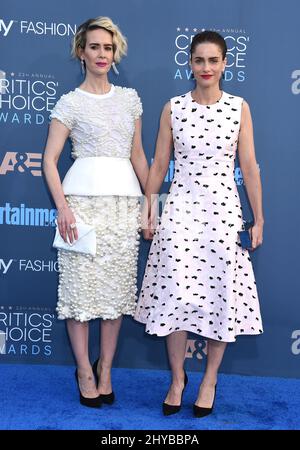 Sarah Paulson, Amanda Peet partecipa ai 22nd Annual Critics' Choice Awards che si tengono presso Barker Hanger Foto Stock