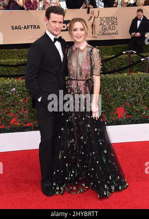 Matt Smith e Claire Foy hanno partecipato al 23rd Annual Screen Actors Guild Awards tenutosi presso il Shrine Auditorium di Los Angeles, California Foto Stock