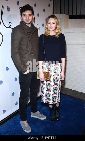 Laura Carmichael e Michael Fox partecipano al Tyler Ellis 5th anniversario tenuto al Chateau Marmont, a Los Angeles, California Foto Stock