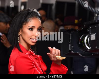 Mya partecipa ai Grammy Awards annuali 59th a Los Angeles Foto Stock