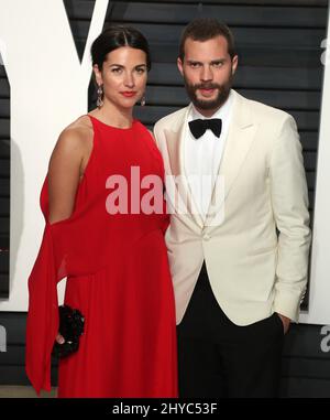 Jamie Dornan, Amelia Warner arriva al Vanity Fair Oscar Party a Beverly Hills, Los Angeles, USA. Foto Stock