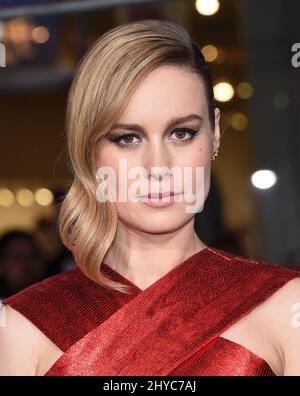 Brie Larson che frequenta Warner Bros. Le immagini e le immagini leggendarie presentano la prima di 'Kong: Skull Island' tenuta al Dolby Theatre a Los Angeles, USA Foto Stock