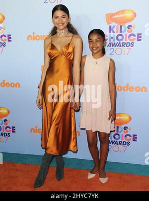 Zendaya arriva al Kids' Choice Awards 2017 - Arrivi tenuti presso l'USC Galen Center Foto Stock