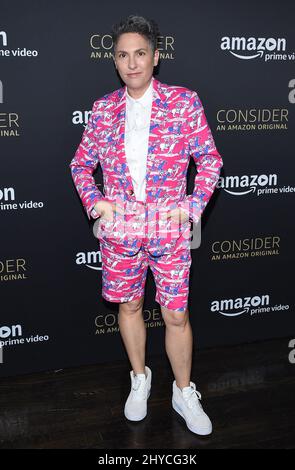 Jill Soloway arriva all'evento FYC per il 'trasparente' di Amazon Video tenuto presso l'Hollywood Athletic Club di Los Angeles, USA Foto Stock