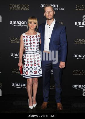 Christina Ricci, David Hoflin arrivo all'inizio di tutto prima tenuto presso l'Hollywood Athletic Club Foto Stock