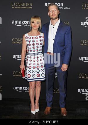 Christina Ricci, David Hoflin arrivo all'inizio di tutto prima tenuto presso l'Hollywood Athletic Club Foto Stock