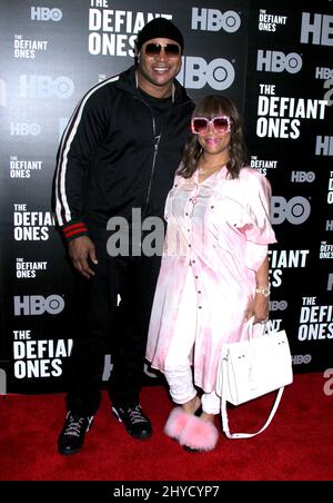 LL Cool J & Simone Smith partecipa al "The Defiant ones" New York Premiere tenuto al Time Warner Center a New York, USA Foto Stock