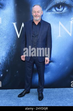 Liam Cunningham partecipa alla prima della stagione sette del Trono di Spade di HBO, che si tiene presso il Music Center's Walt Disney Concert Hall, a Los Angeles, California Foto Stock