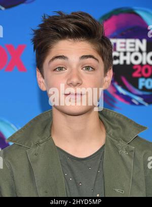 Asher Angel partecipa ai Teen Choice Awards 2017 che si tengono al Galen Center di Los Angeles, USA Foto Stock