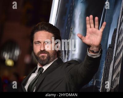 Gerald Butler partecipa al 'Geostom' World Premiere tenuto al TCL Chinese Theatre IMAX di Los Angeles, USA Foto Stock