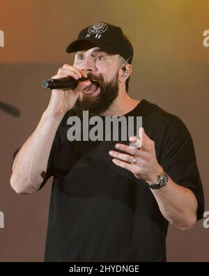 Sam Hunt partecipa al quinto programma annuale "We Can Survive 2017" della CBS radio, che riunisce gli artisti più popolari di oggi per sensibilizzare l'opinione pubblica su una causa degna e celebrare i sopravvissuti all'Hollywood Bow Foto Stock