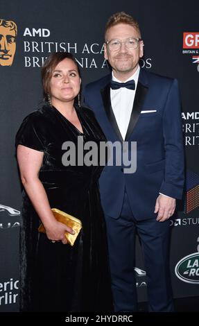 Kenneth Branagh e Lindsay Brunnock hanno partecipato ai 2017 AMD British Academy Britannia Awards tenuti al Beverly Hilton Hotel di Los Angeles, USA Foto Stock