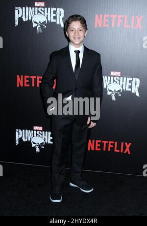 Kobi Frumer ha partecipato al 'Marvel's The Punisher' New York Premiere tenuto presso l'AMC Loews 34th Street Foto Stock