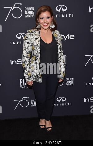 Justina Machado alla Hollywood Foreign Press Association (HFPA) e InStyle celebrano la stagione annuale dei Golden Globe Awards 75th a CATCH LA il 15 novembre 2017 a West Hollywood, California. Foto Stock
