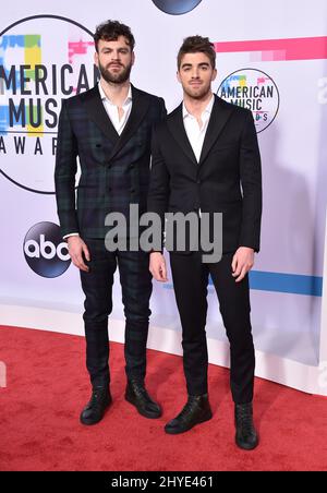 I Chainsmokers ai 2017 American Music Awards che si sono tenuti al Microsoft Theatre L.A. Live Foto Stock