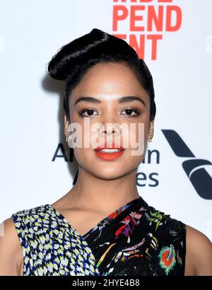 Tessa Thompson al Film Independent 2018 Spirit Awards nomination conferenza stampa tenutasi al Jeremy Hotel il 21 novembre 2017 a West Hollywood, California Foto Stock