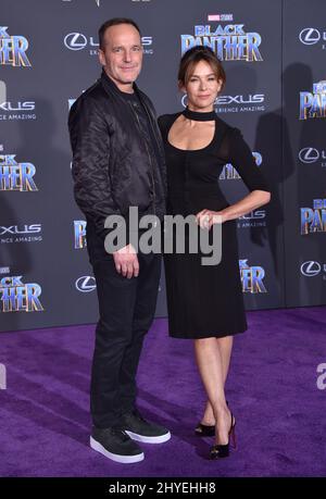 Clark Gregg e Jennifer Gray alla prima "Black Panther" tenutasi al Dolby Theatre il 29 gennaio 2018 a Hollywood, USA. Foto Stock